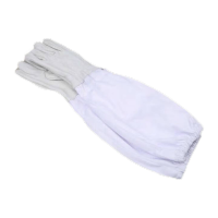 鸣固 防蜂手套 防蛰手套养蜂专用羊皮手套 长网白羊皮手套XL MG-SB-1787