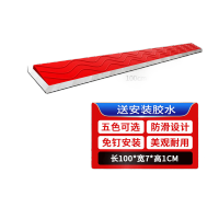 鸣固 台阶斜坡垫 室内门槛 扫地机器人手推车爬坡垫无障碍坡道垫 100*7*1cm 红色