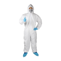 鸣固 隔离服防护服连体拉链式一次性隔离衣防护服全身隔离服(160-180)[5件起]