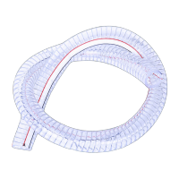 鸣固 防汛PVC透明钢丝软管水管 耐油负压管 软钢丝螺旋增强管 厚3.5mm内径45mm 每米