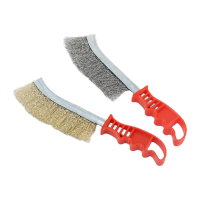 鸣固 镀铜钢丝刷 塑料柄刀型刷清洁工业铜丝除锈钢丝刷 4*25cm 130g 5只