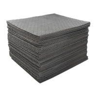 鸣固 吸油棉(100片) 化学废液吸附棉化工厂实验室仓库防泄漏吸液棉灰色40cm*50cm*4mm