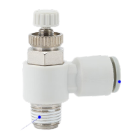 鸣固 管道排气节流阀可调气动万向调速阀 S-AS3201F-03-04S