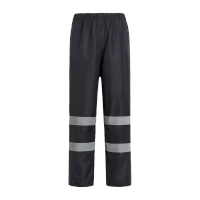 鸣固 户外执勤反光雨衣裤子 路政交通警示环卫防水雨裤 单裤厚款 黑色 3XL