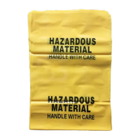 鸣固 化学品泄漏应急箱化学品溢洒套装危险液体泄露处理 聚乙烯防化垃圾袋 91*152双层14丝黄色 50个