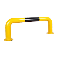 鸣固 U型挡车器 车位防撞护栏 加厚钢管隔离桩 长1.2米,高0.28米。管径76,厚2.0黄黑
