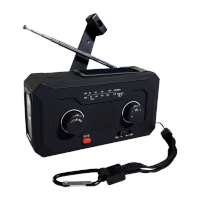 鸣固 4000毫安便携应急太阳能手摇收音机AM/FM/WB带LED手电筒手机充电066P黑色 TS104122760