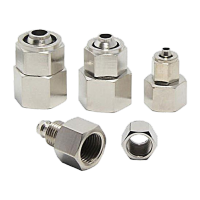 鸣固 快速接头 PCF气动内螺纹直通快插接头 PCF8-02气动接头 白色快插接头 4-01[接4mm管 1分内丝]