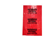 鸣固 化学品泄漏应急箱化学品溢洒套装危险液体泄露处理 聚乙烯防化垃圾袋 90*120*14丝红色 50个