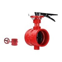 鸣固  沟槽手柄蝶阀 墨铸铁蝶阀手动卡箍式对夹蝶阀  DN80