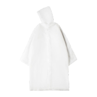 鸣固 长款雨衣成人防汛男女士带帽加厚户外旅游徒步常备雨披白