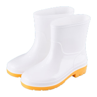 安小侠 白色工作雨鞋防滑耐磨耐油低筒白色男女雨鞋37