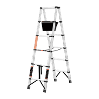 鸣固 不锈钢伸缩梯子 折叠伸缩行走梯(不锈钢)2+2米