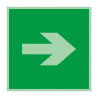 鸣固 船用IMO安全标志(向右箭头)15×15cm蓄光不干胶 救生安全标志 国际海事组织安全标识