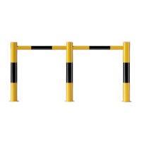 鸣固 停车位钢管挡车器 钢管护栏停车桩栏杆车位防撞道路隔离车库 组合对穿孔H型三只脚2米*1米