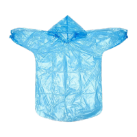 鸣固 儿童一次性雨衣 加厚带帽绳连体游乐场雨衣 旅游雨衣儿童雨衣5件套装 颜色随机