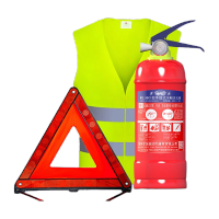鸣固 三角架警示牌车检三件套干粉灭火器1公斤+三角架警示牌+反光背心