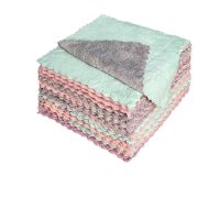 鸣固 双色吸水抹布 百洁布 双层加厚清洁巾 25*25cm 10片