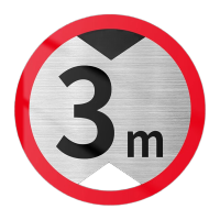 鸣固 圆形铝板标志牌 限高3米(铝板+送双面胶条)25x25cm