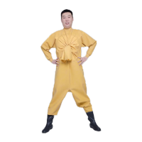 鸣固 全身加厚橡胶下水裤 防水服连体衣鞋 肚口橡胶款 150丝黄橡胶袖口全身 45MG-ST-8808