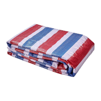 鸣固 彩条布三色防雨布防水塑料篷布工地装修防晒防潮防尘网[双面覆膜]加厚3*10米