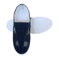 鸣固 防静电鞋 电子工厂男女款车间工作鞋透气 spu四孔鞋 蓝色40码 MG-ZB-9263