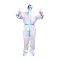 鸣固 一次性防护服 隔离衣隔离服连体拉链身隔离[160-180]10件装
