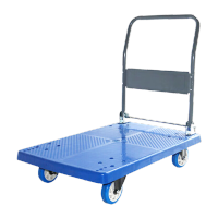鸣固 平板车小推车 拉杆车手推车拉货车搬运车小拖车拉杆车塑钢车身 75*48承重150KG