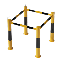 鸣固 停车位钢管挡车器 钢管护栏停车桩栏杆车位防撞道路隔离车库 组合对穿孔口型1米*1米