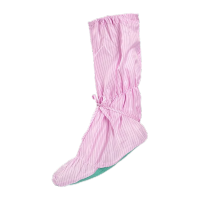 鸣固 防静电软底靴 PVC绿底加厚无尘鞋 防静电长筒防滑鞋套 粉色 MG-JD-1556