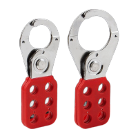 鸣固 工业安全搭扣锁钢制防锈锁扣六联锁红色钳口多人管理锁具SH01
