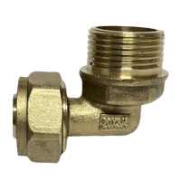 鸣固 太阳能热水器1620铝塑管配件铜接头L20*3/4外丝异径弯头3/4外丝