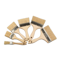 鸣固 工业清洁工具刷 毛刷 船用防水毛刷 油漆刷猪毛刷 木柄清洁灰尘刷子 5把 C款4寸 KW655158