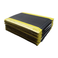 鸣固 ZJ3711单层经济型警示防滑地垫 防滑垫 PVC抗疲劳脚垫 黄黑色 600*900*20mm