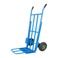 鸣固 老虎车蓝色双杆黑胶实心轮400斤 送弹力绳