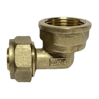 鸣固 太阳能热水器1620铝塑管配件铜接头L20*3/4内丝异径弯头3/4内丝