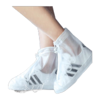 鸣固 透明雨鞋套 雨天防滑防水鞋套 男女通用加厚PVC透明高帮雨靴套 (39-40) L