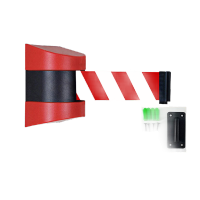 鸣固 挂壁式伸缩隔离带[磁吸款]挂壁式10米[红黑外壳/红白织带]