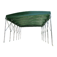 鸣固 帐篷停车棚大型活动推拉雨棚移动大排档帐篷仓库伸缩棚户外收缩式 四面围布长6米宽6米高2.2米