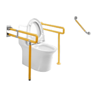 鸣固 坐便器栏杆安全无障碍 卫生间扶手防滑折叠残疾人厕所浴室 750*700黄色