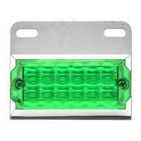 鸣固 货车照地边灯 高亮防水挂车示宽轮胎强光倒车转向腰灯 绿色24V 2个装