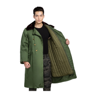 鸣固棉大衣防寒服保安大衣军绿大衣 冬季长款加厚毛绒棉衣男女大衣劳保棉袄棉服 内胆可拆卸白棉花