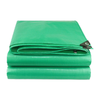 鸣固 加厚PE防雨防汛防水布耐磨遮阳塑料彩条布帆布防雨布-绿色篷布 5*10米