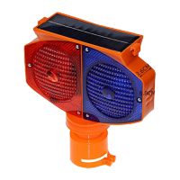 鸣固 太阳能警示爆闪灯 LED双面猫眼灯红蓝闪光路障灯夜间道路施工护栏灯路锥灯 套筒款