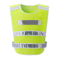 鸣固 反光背心防汛马甲反光衣交通骑行马甲汽车安全警示马甲环卫施工执勤安全服荧光 网格布套头晶格款