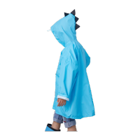 鸣固 儿童雨衣 幼儿园小宝宝小恐龙雨衣 卡通非一次雨衣 旅行户外儿童雨披 蓝色 XL码
