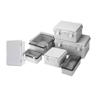 鸣固 KG塑料搭扣防水接线盒 户外开关电源灰盖透明盖abs合页翻盖密封箱 150*100*70mm底板