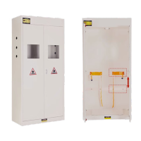 鸣固 防爆气瓶柜安全柜实验室气体报警柜液化气罐钢瓶乙炔氧气瓶柜 双瓶不带报警(灰白)