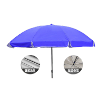 鸣固 圆形遮阳伞 2.1米蓝+双层骨架+牛津银胶布