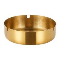鸣固 烟灰缸[金色平底12cm]不锈钢商用酒店宾馆烟盅清洁烟缸 CW391368